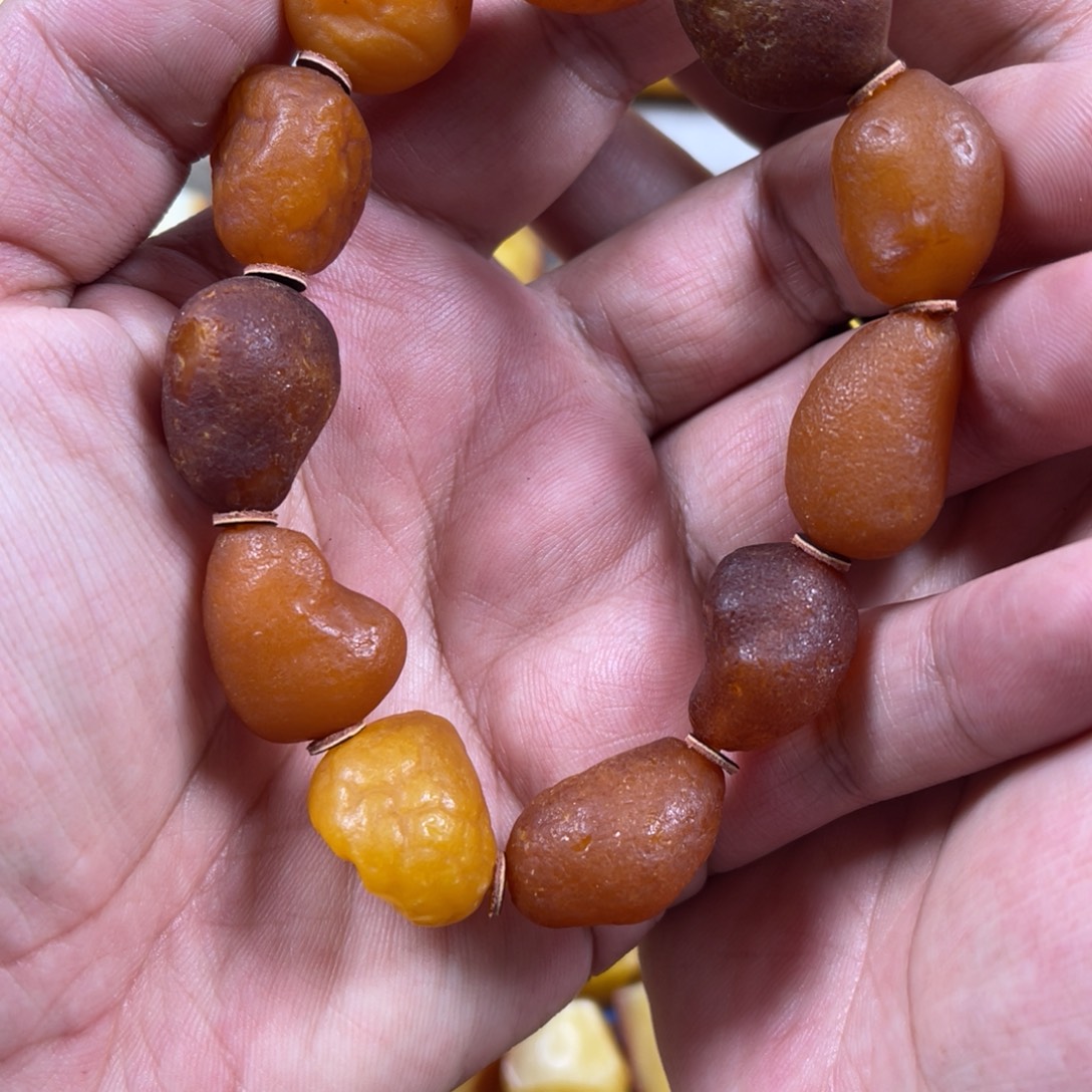 裸石蜜蜡未镶嵌海漂手串