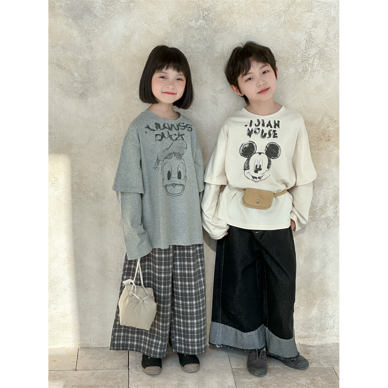 儿童童装女童秋季春季韩版休闲宽松时尚长袖圆领印花上衣2025年新