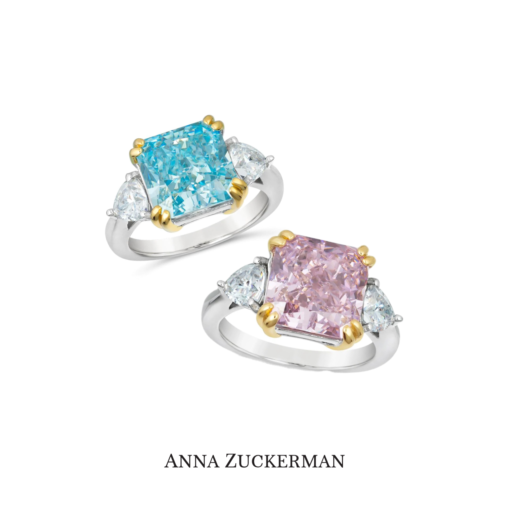 ANNA ZUCKERMAN 925银合成锆石戒指 Q时尚设计师戒指戒指R0088