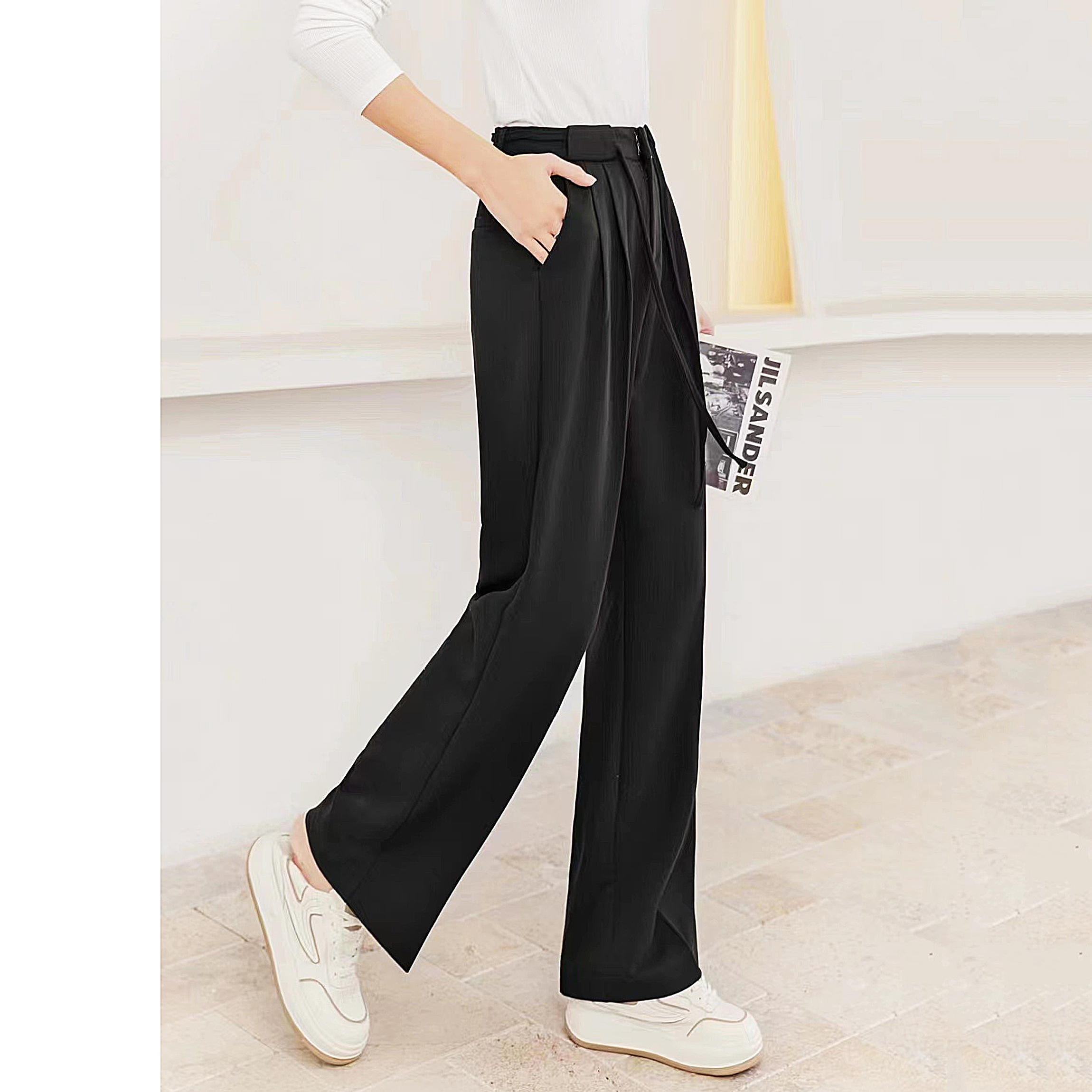 KZ819西装裤女春季高腰高级宽松休闲垂感直筒裤显瘦百搭