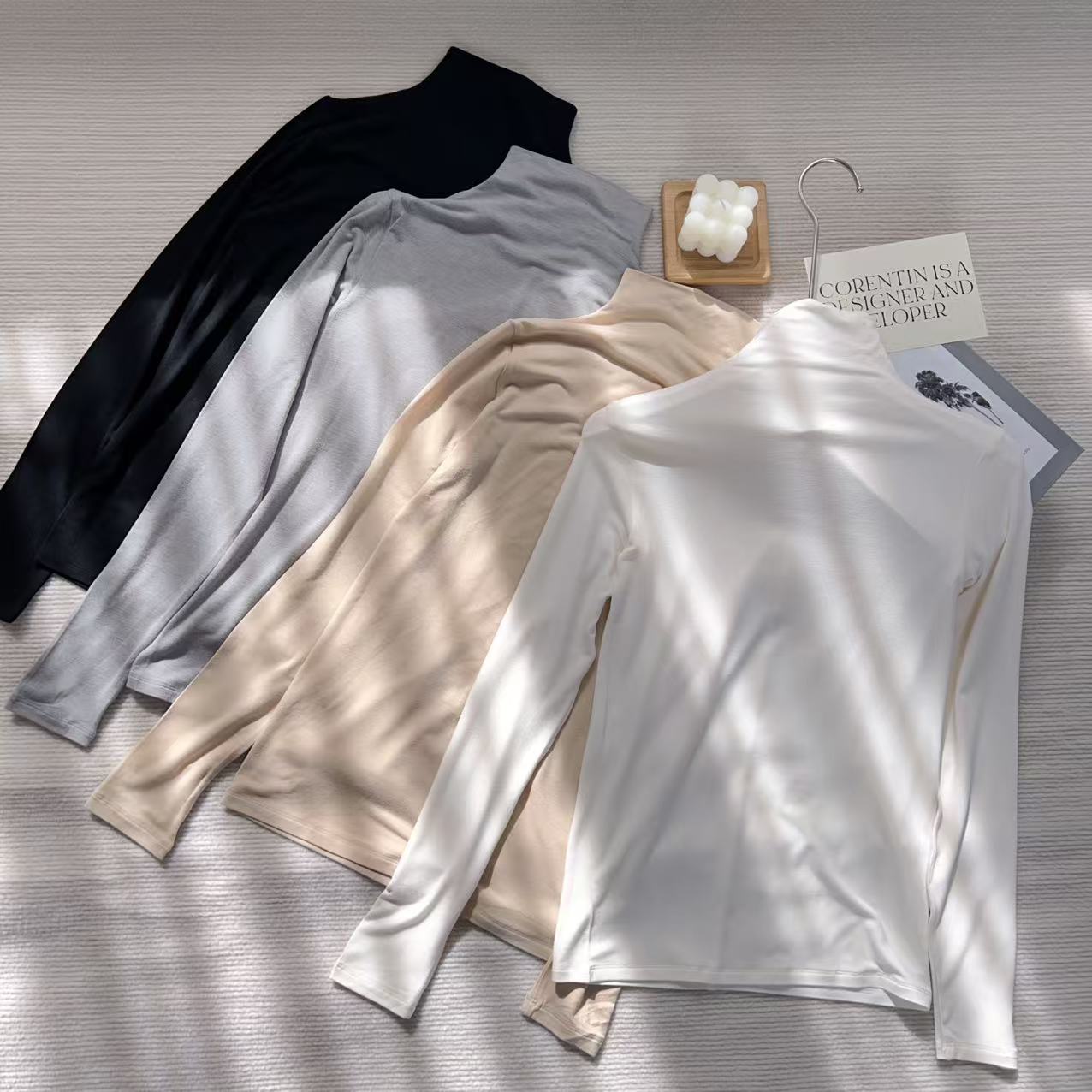 【小黑家】高端立领保暖抗寒修身显瘦美肤衣打底百搭T恤CM612