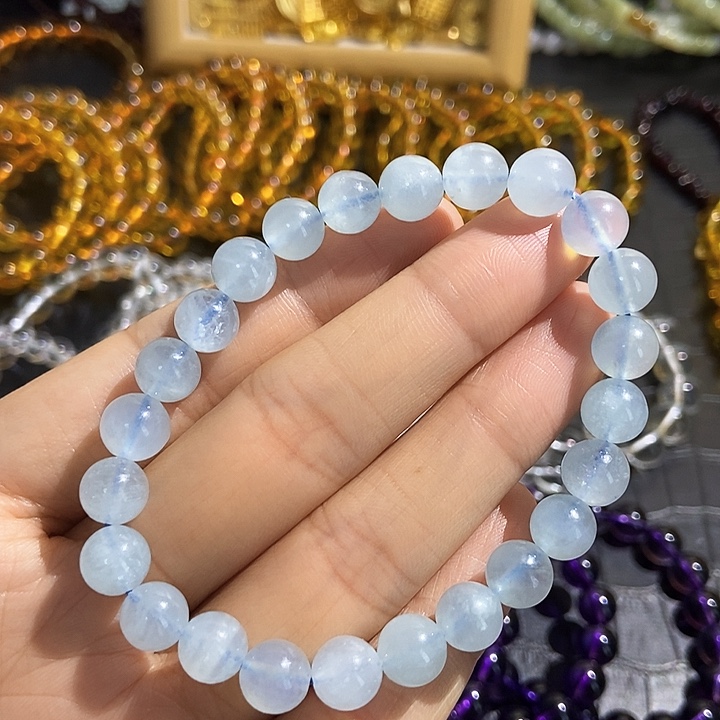 水晶手链未镶嵌海蓝宝8