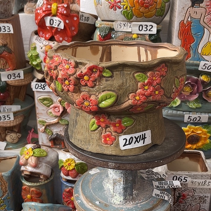 粗陶材质多肉花盆