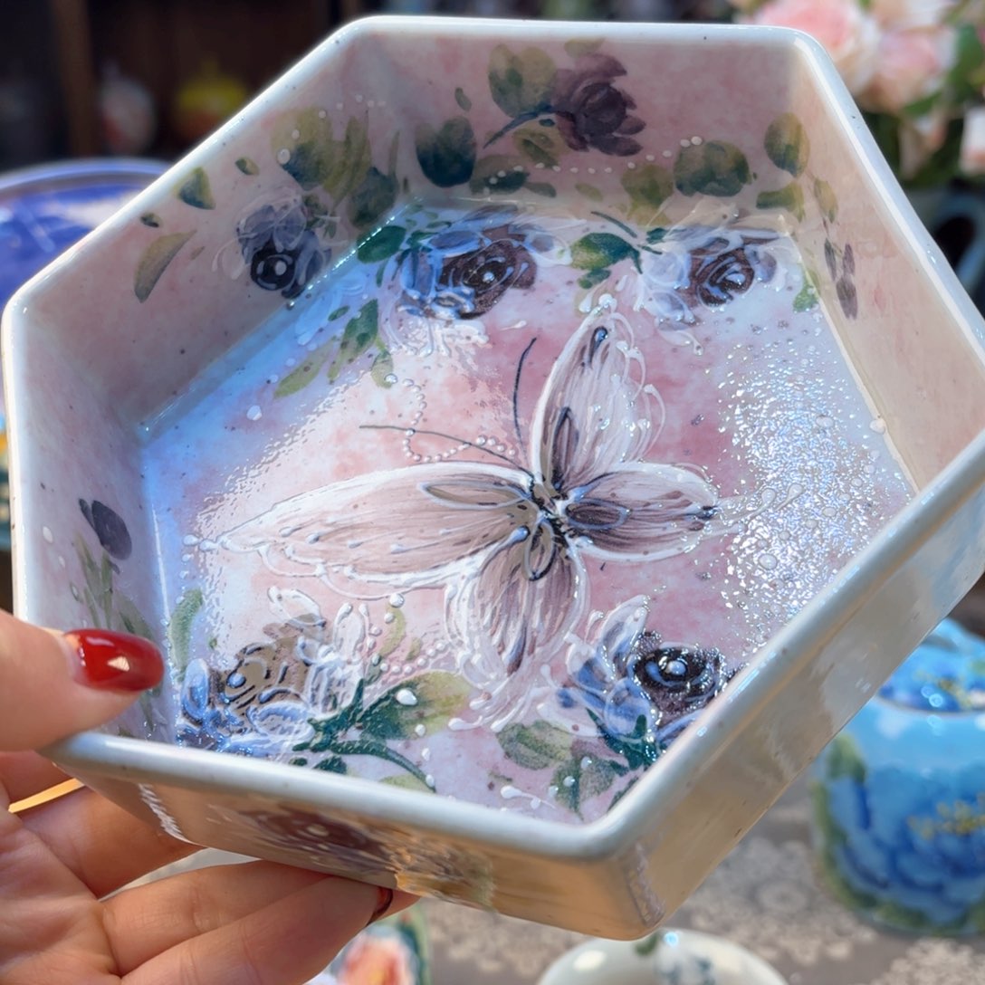 景德镇手绘高温釉下彩陶瓷茶具