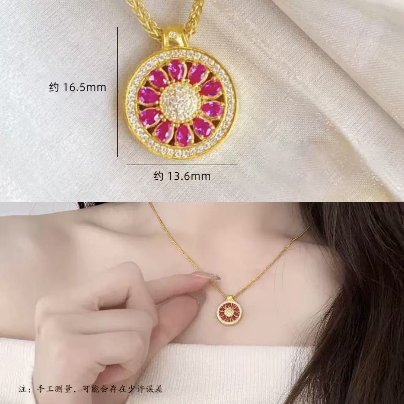 铜合金锆石吊坠  璀璨姐妹古法十字金刚杵吊坠项链葫芦配件cc033