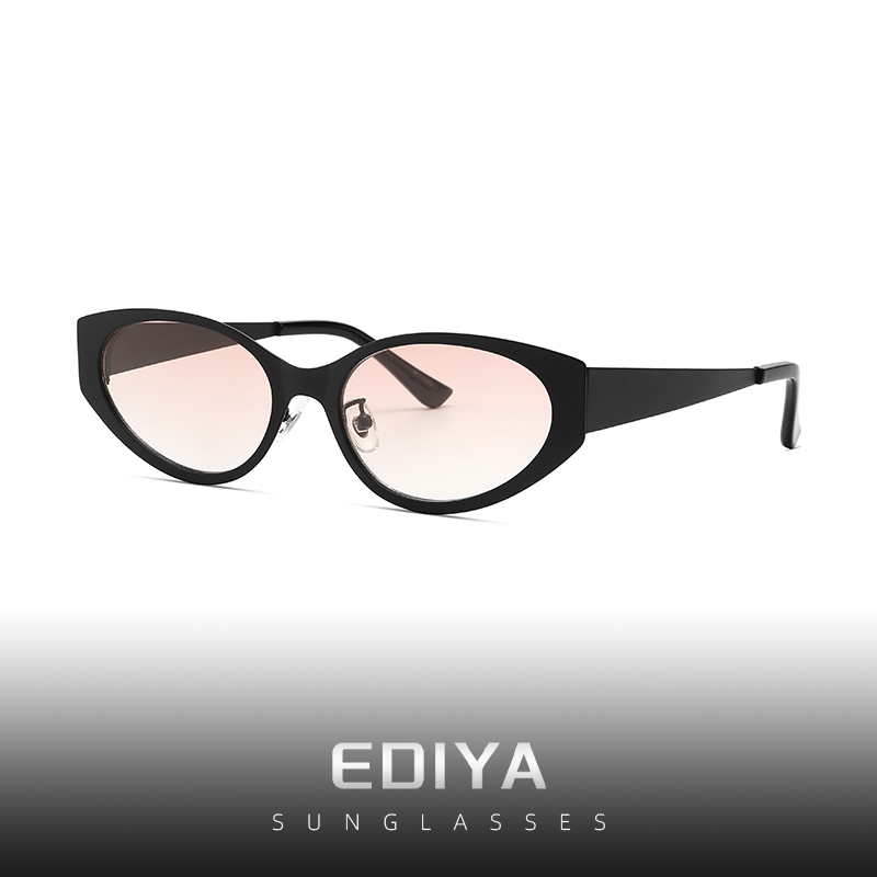 伊迪雅EDIYA新款设计师金属猫眼墨镜高级百搭Y2K防晒太阳镜男女款