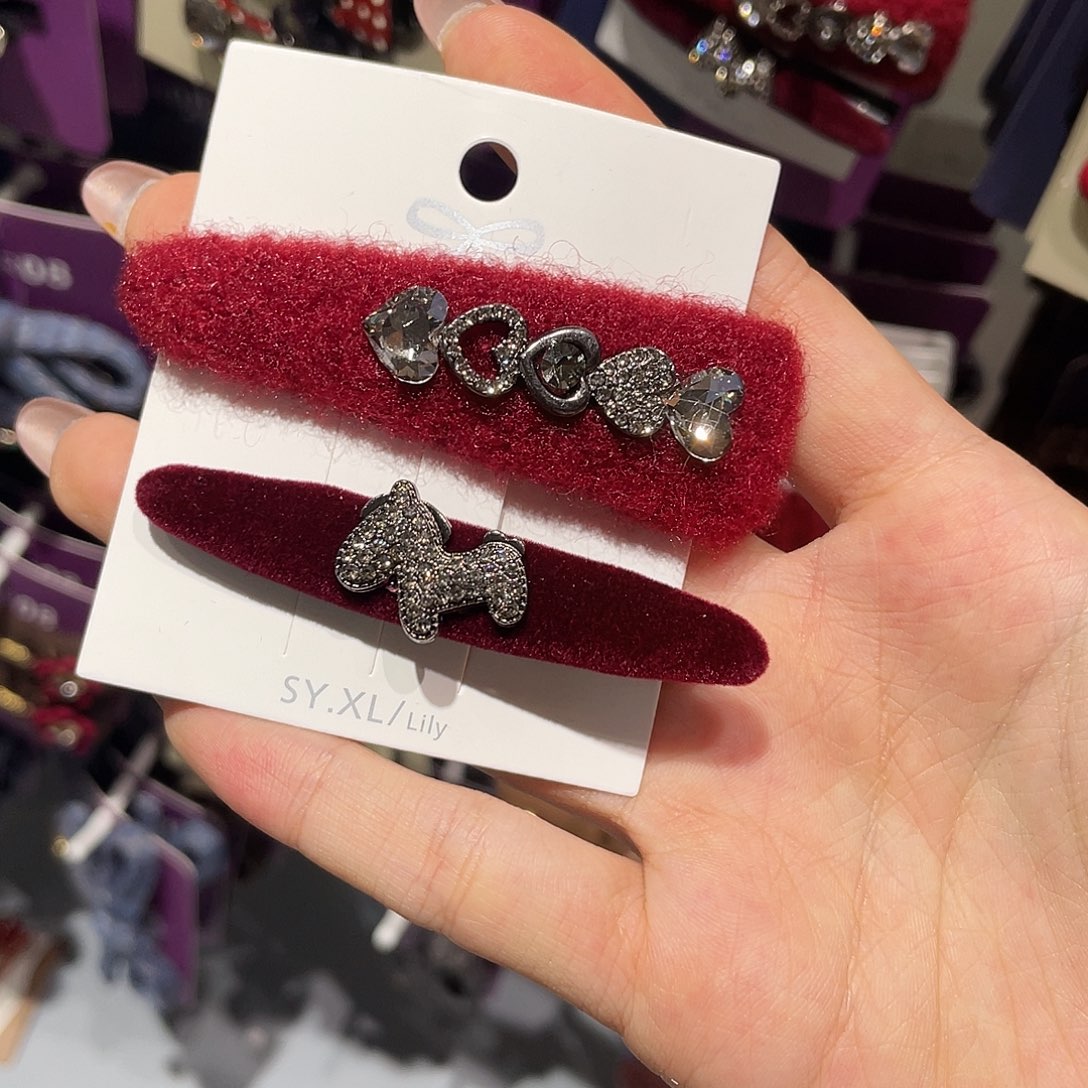 布艺非金属红色小马一组