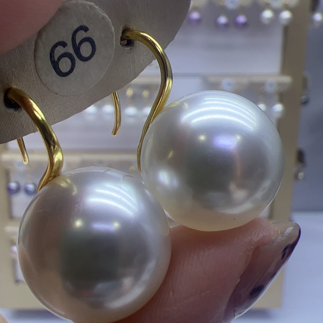 淡水珍珠耳饰18K金镶嵌