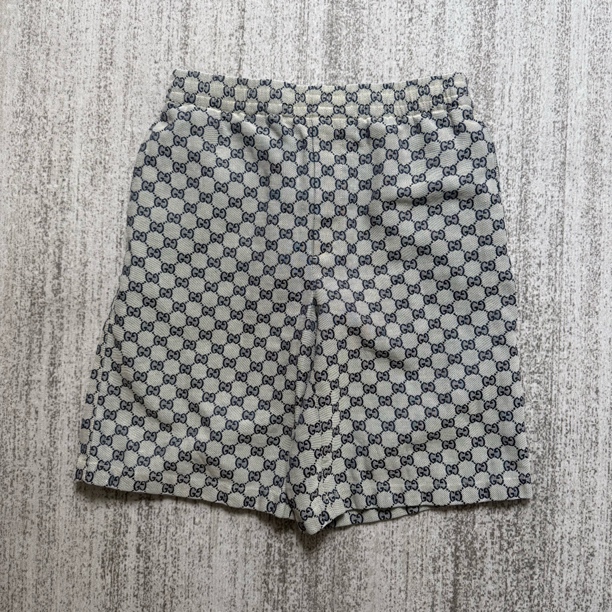 99新 GUCCI/古驰 拼色双G满印Logo休闲短裤/46码/1442