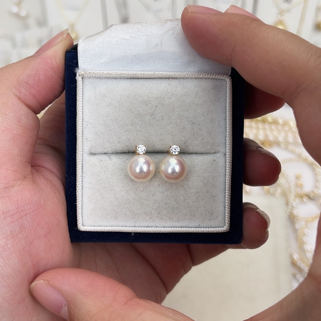 耳饰海水珍珠18K金镶嵌
