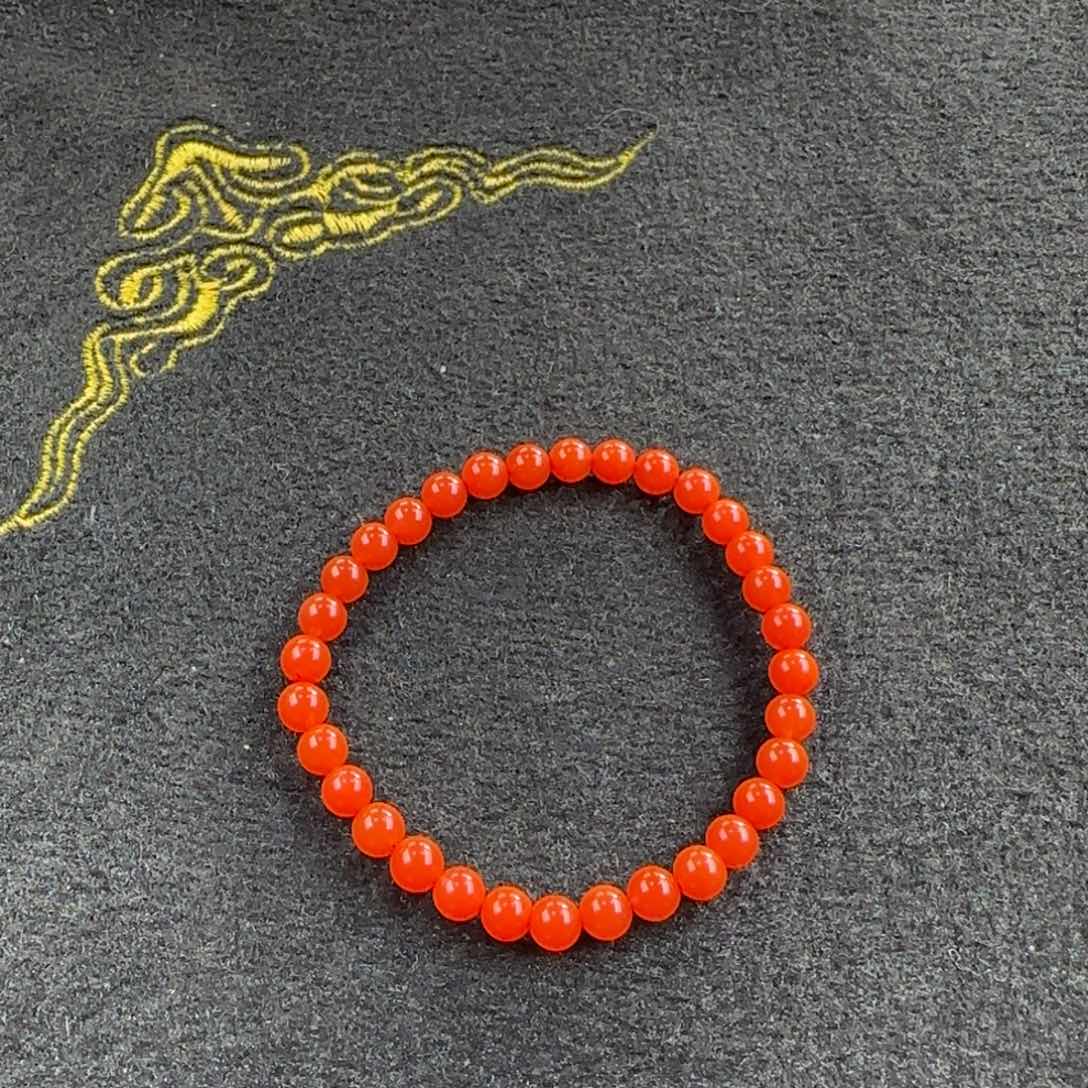 南红玛瑙福利款5加柿子红单圈未镶嵌