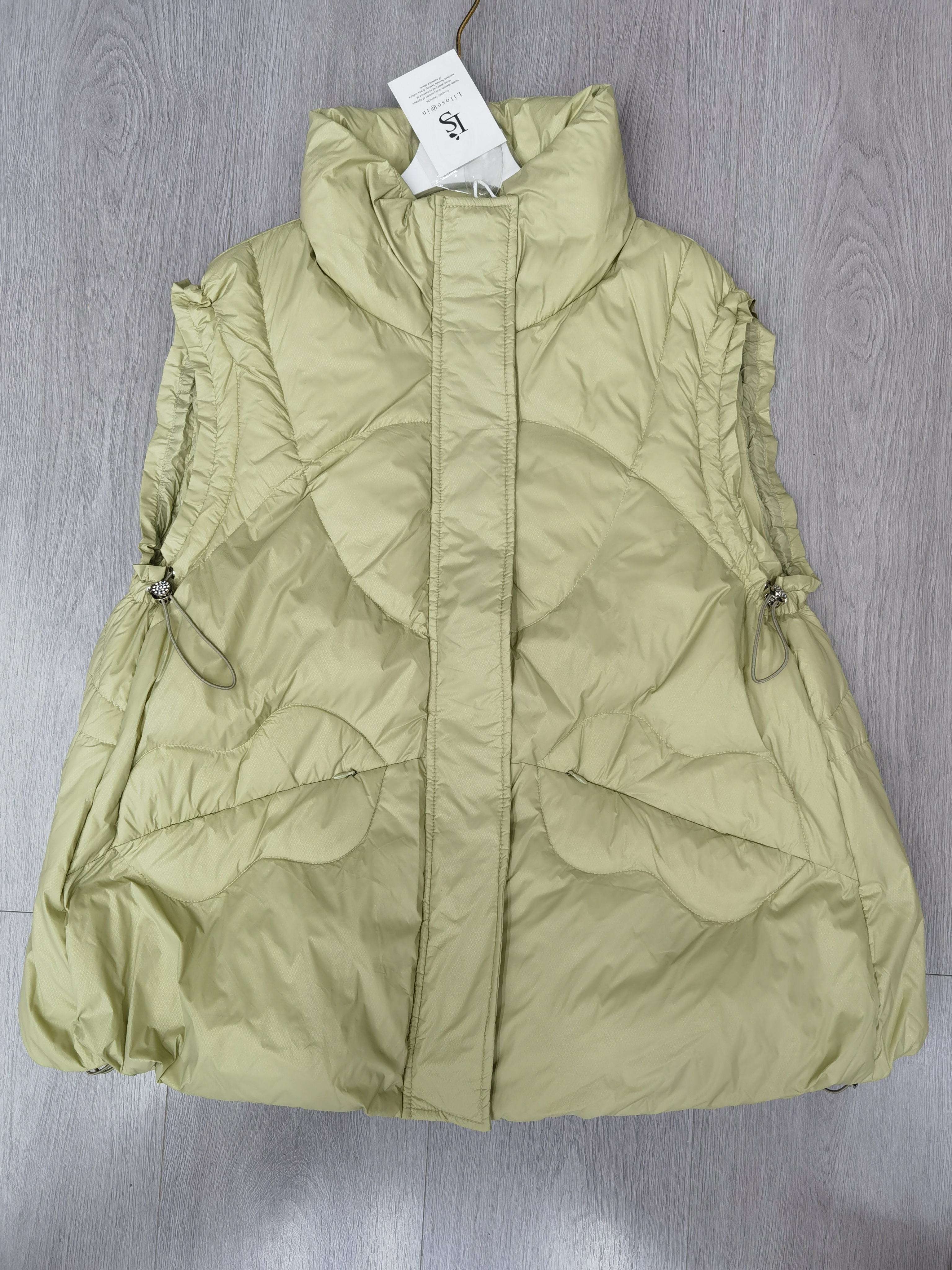 衣源A201#立领棉服无袖马甲冬新款拉链街头风保暖马甲(长约68）