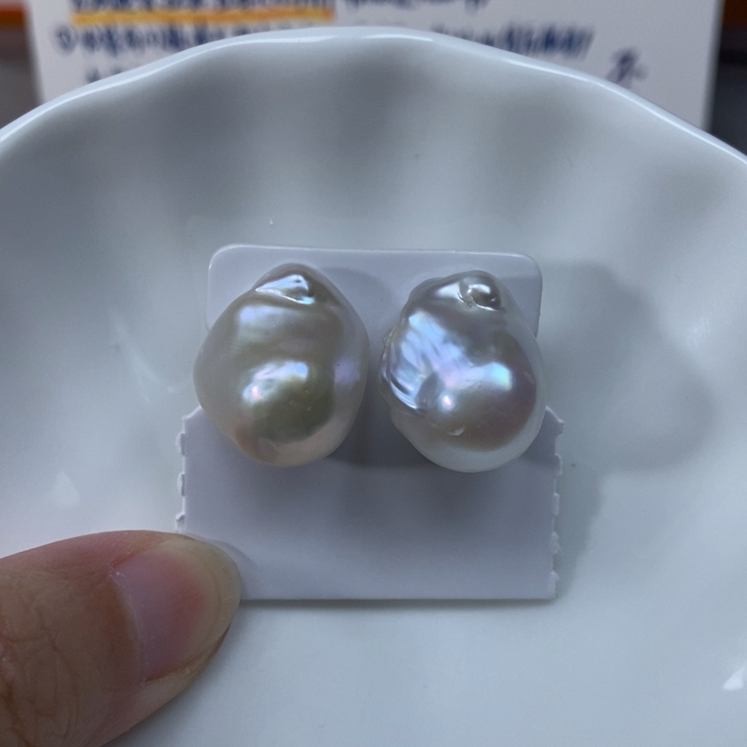 淡水珍珠耳环银S925镶嵌特价067