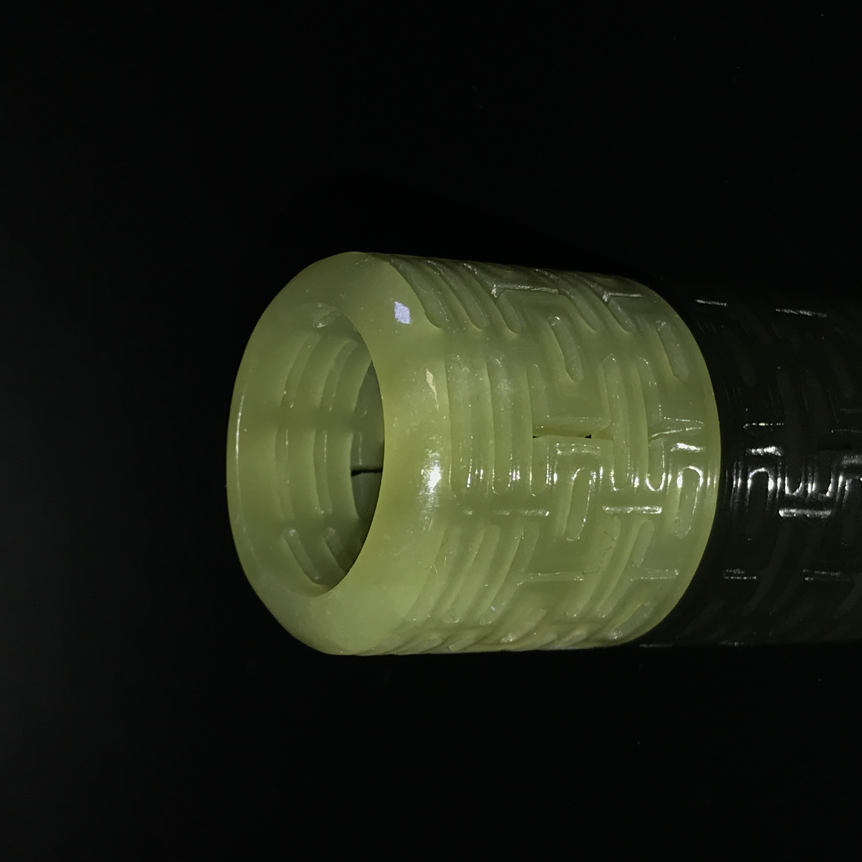 民国和田玉黄玉扳指/HY530820/金玉良缘/槐荫山房