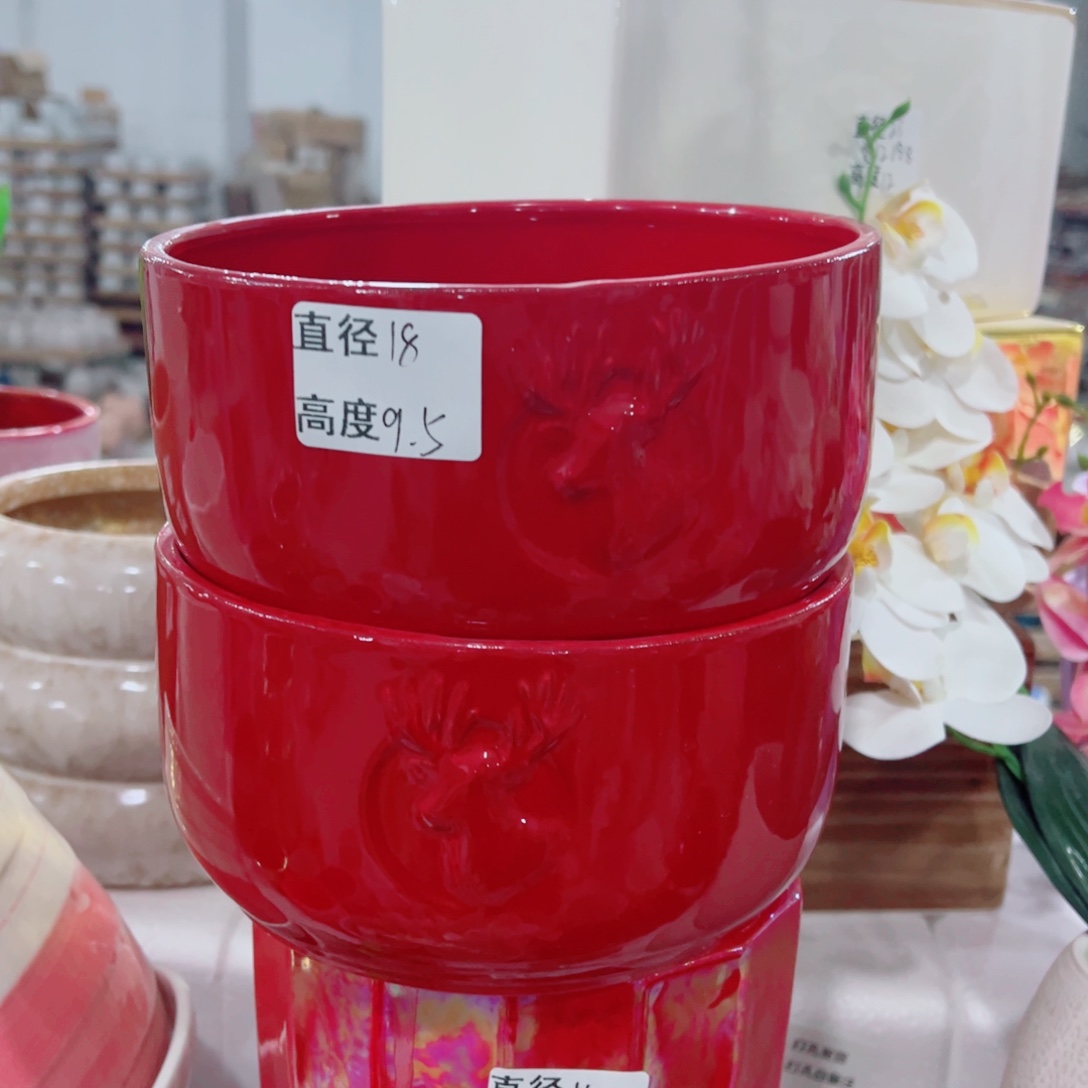 有孔，陶瓷花盆满10米包邮发货