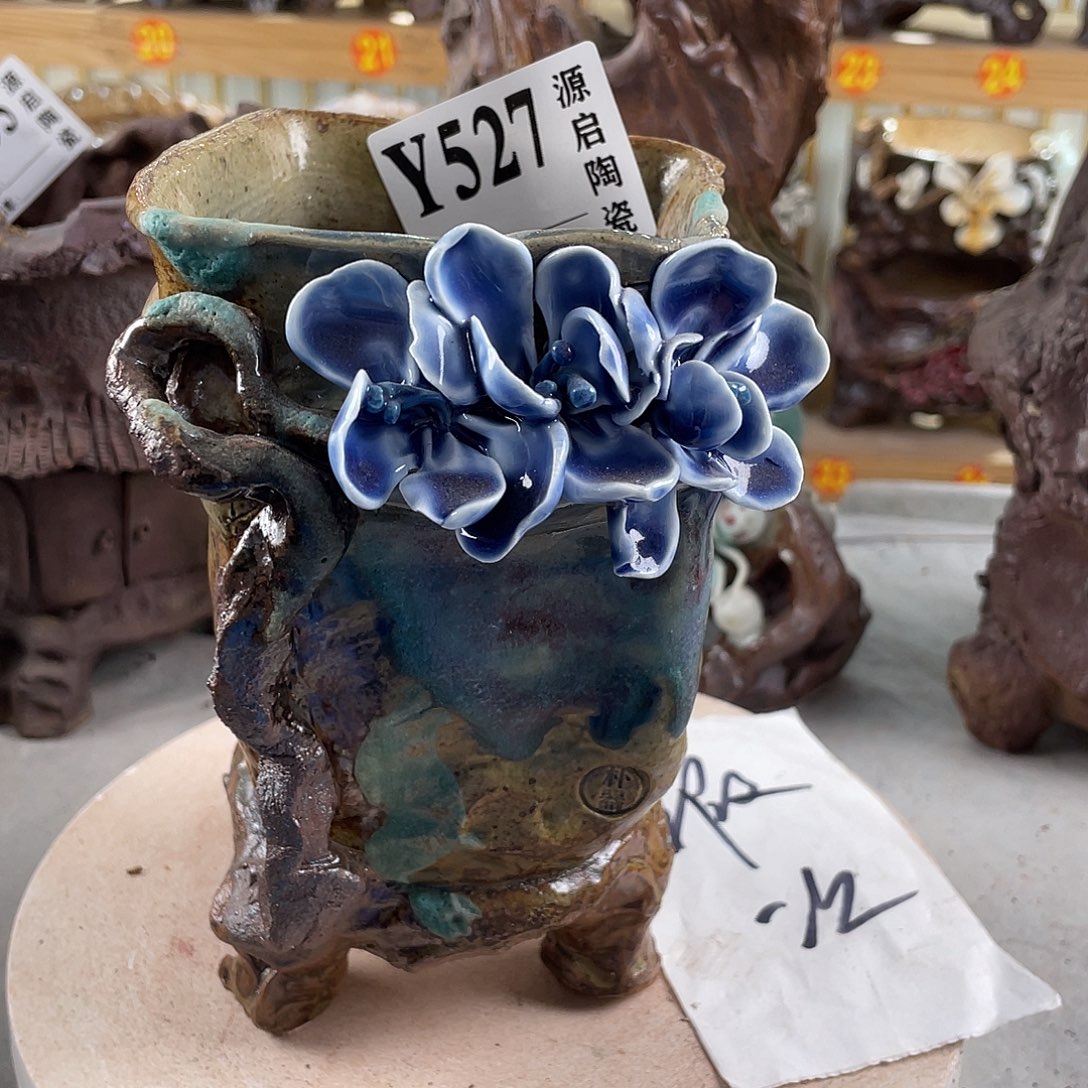 紫砂花盆景德镇陶瓷花盆527