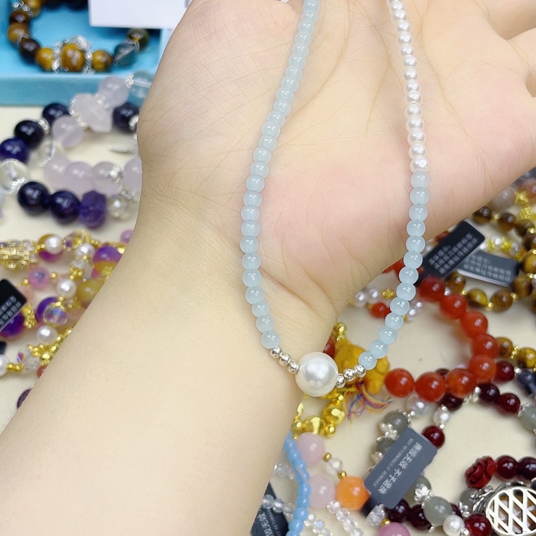 手饰针钠钙石银S925镀金镶嵌