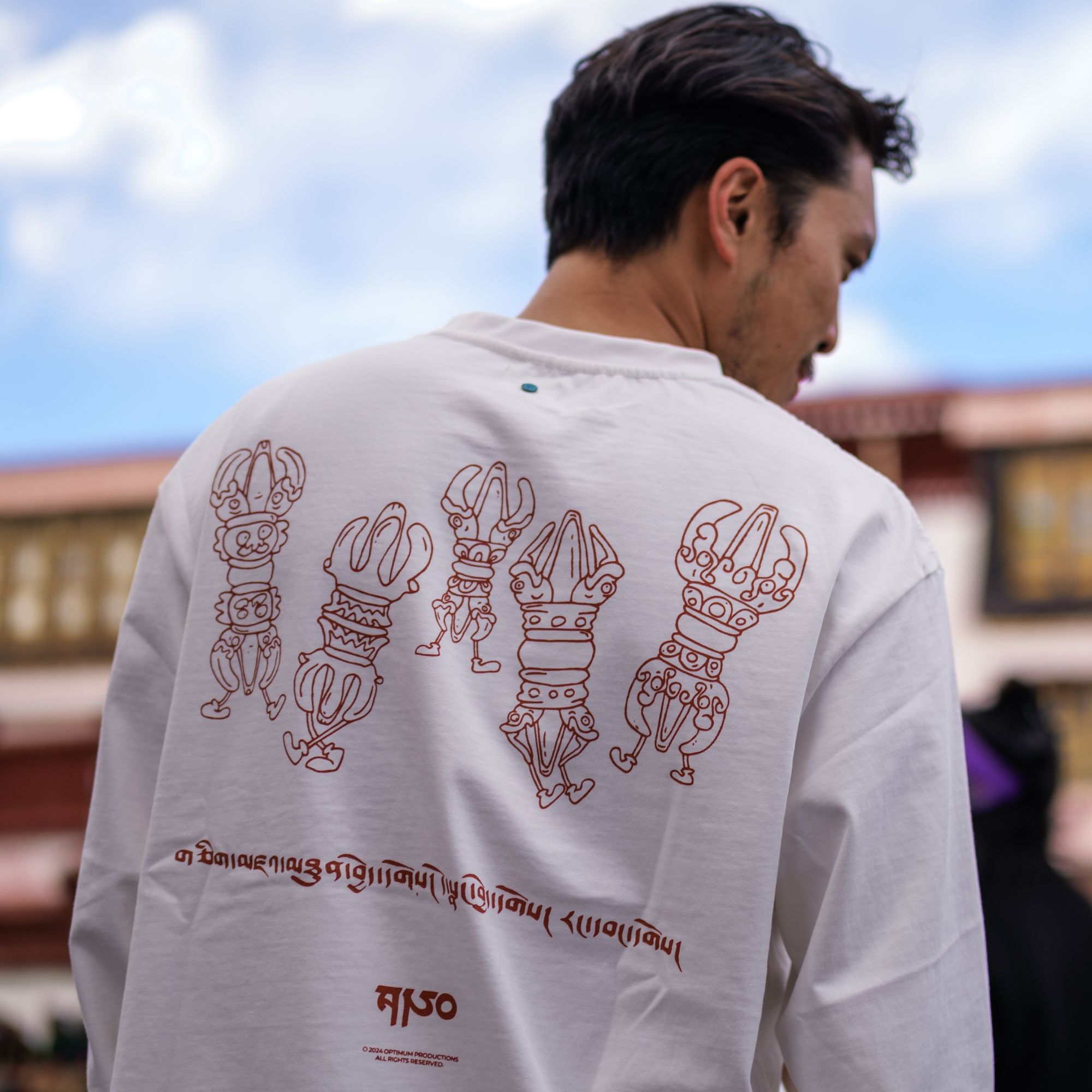 国潮金刚杵印花长袖