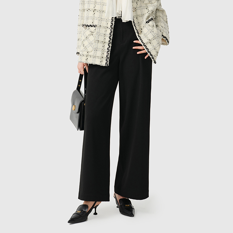 【商场同款】芭蒂娜黑色西装裤女冬季职场通勤直筒休闲裤144T221