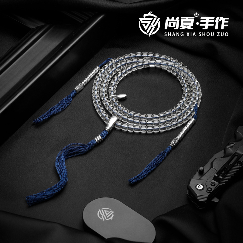 尚夏【月光】7MM天然白水晶设计款108长串明星同款