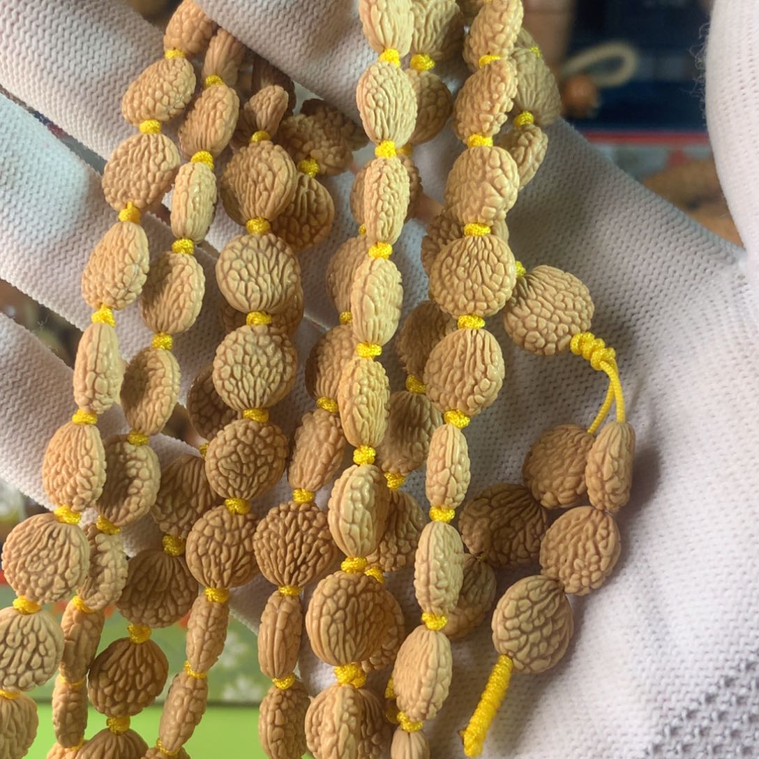 邮***差大理石纯铜108颗金蝉串