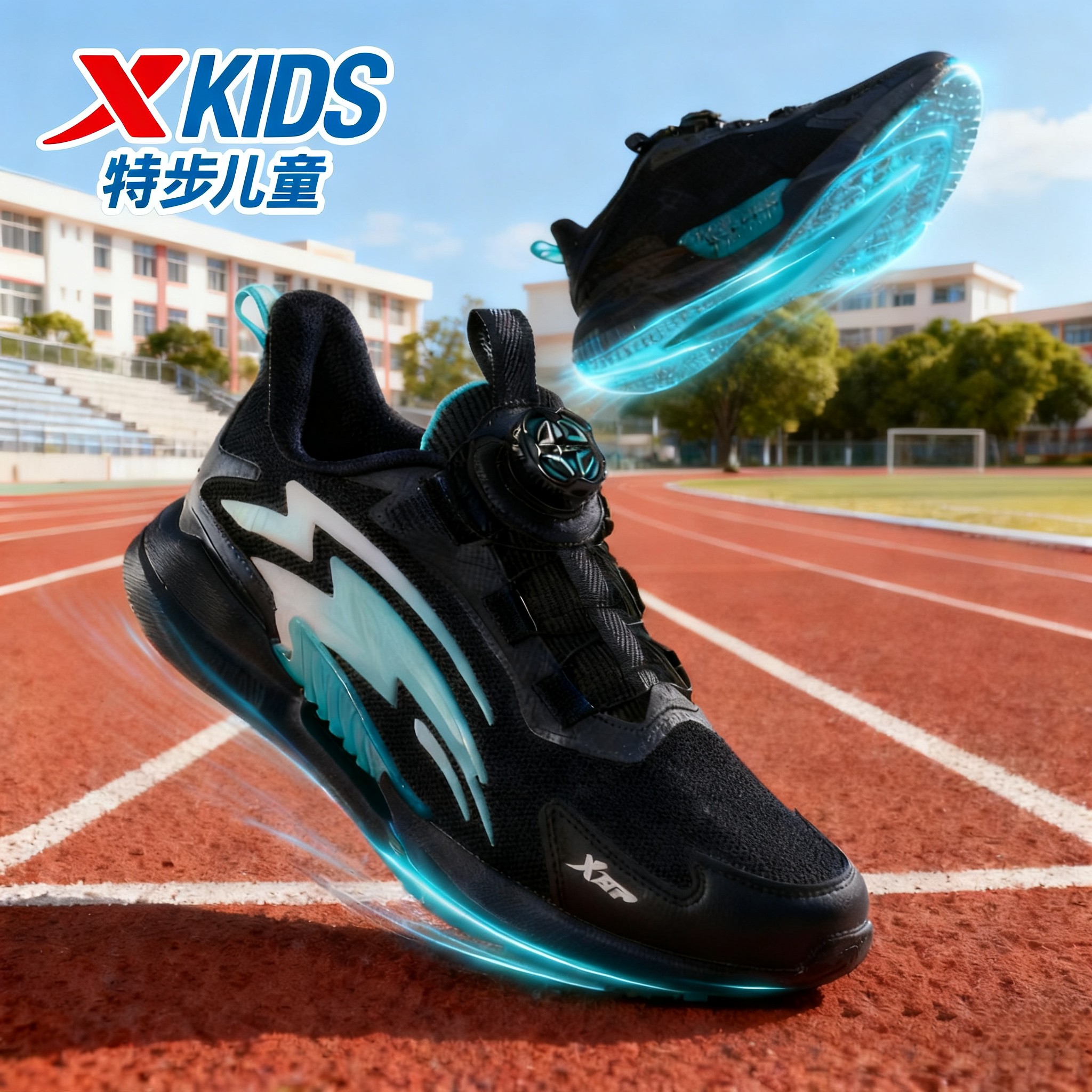 特步儿童冬季密网跑鞋中大童休闲百搭透气软底运动鞋675115119086