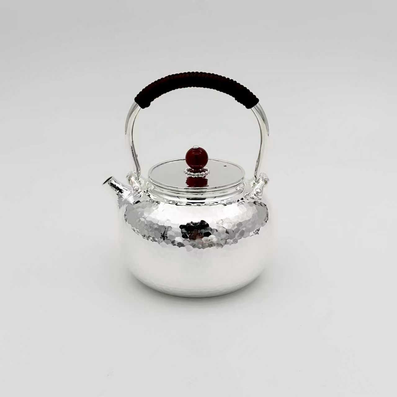 新品手工锤纹中号提梁苹果型