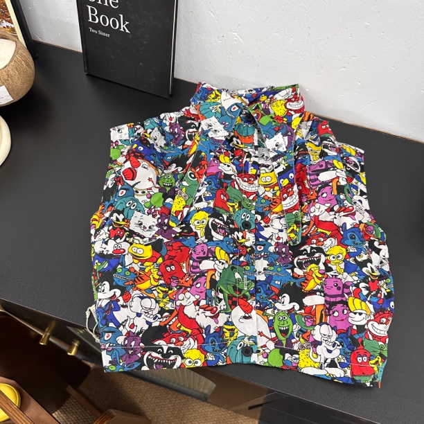 3909韩系时尚潮流洋气流行炸街时髦海边风男女童无袖衬衣