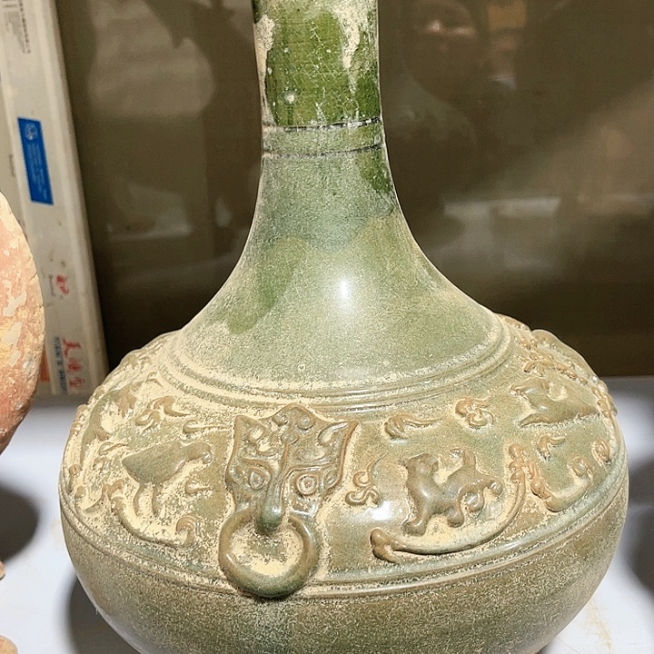 瓦当摆件摆件茶桌茶台陶瓷一**盈