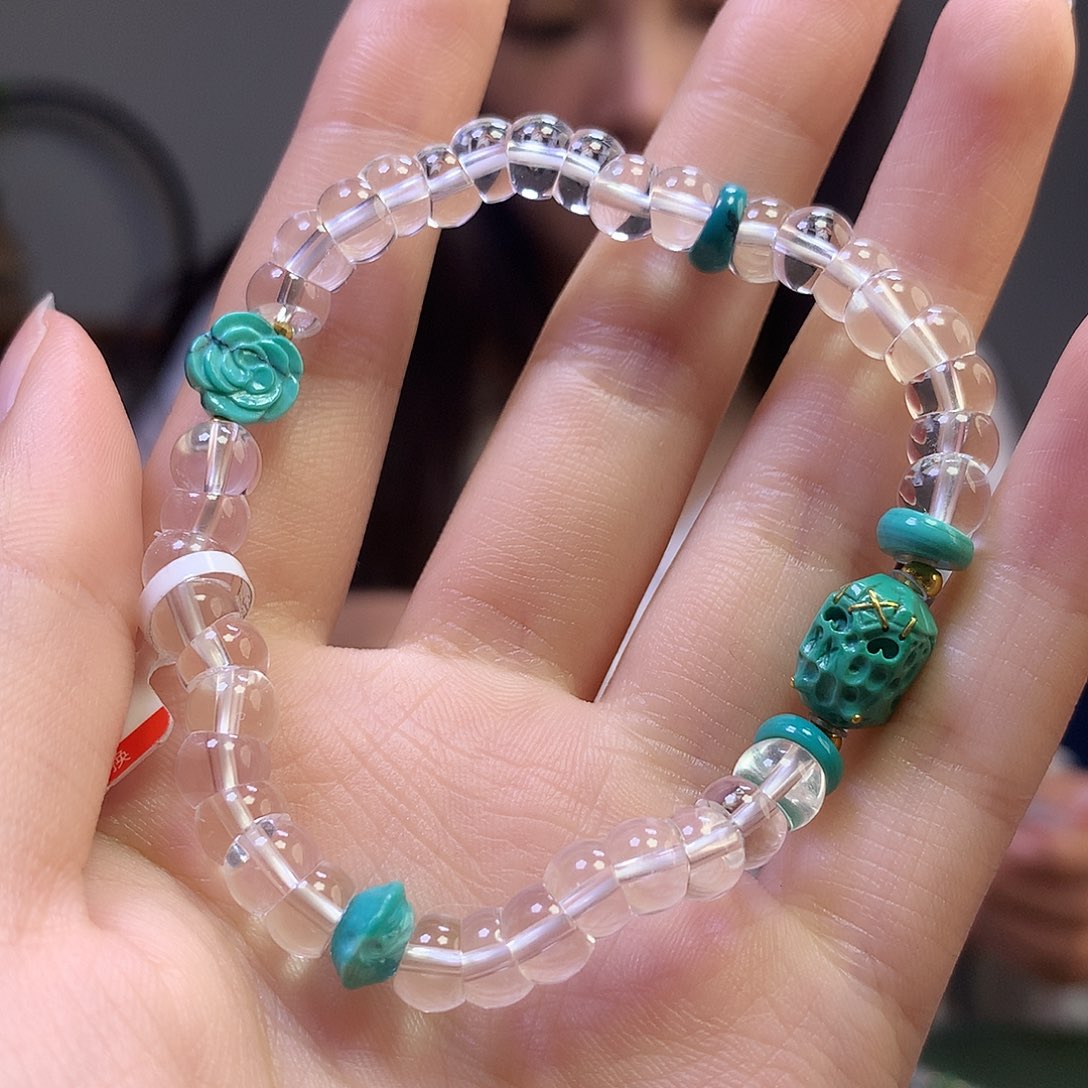 绿松石18K金镶嵌手串