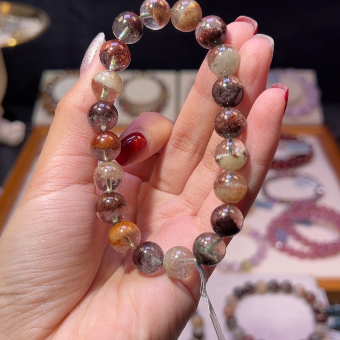 水晶手串未镶嵌沐*10m毕业级四季幽灵