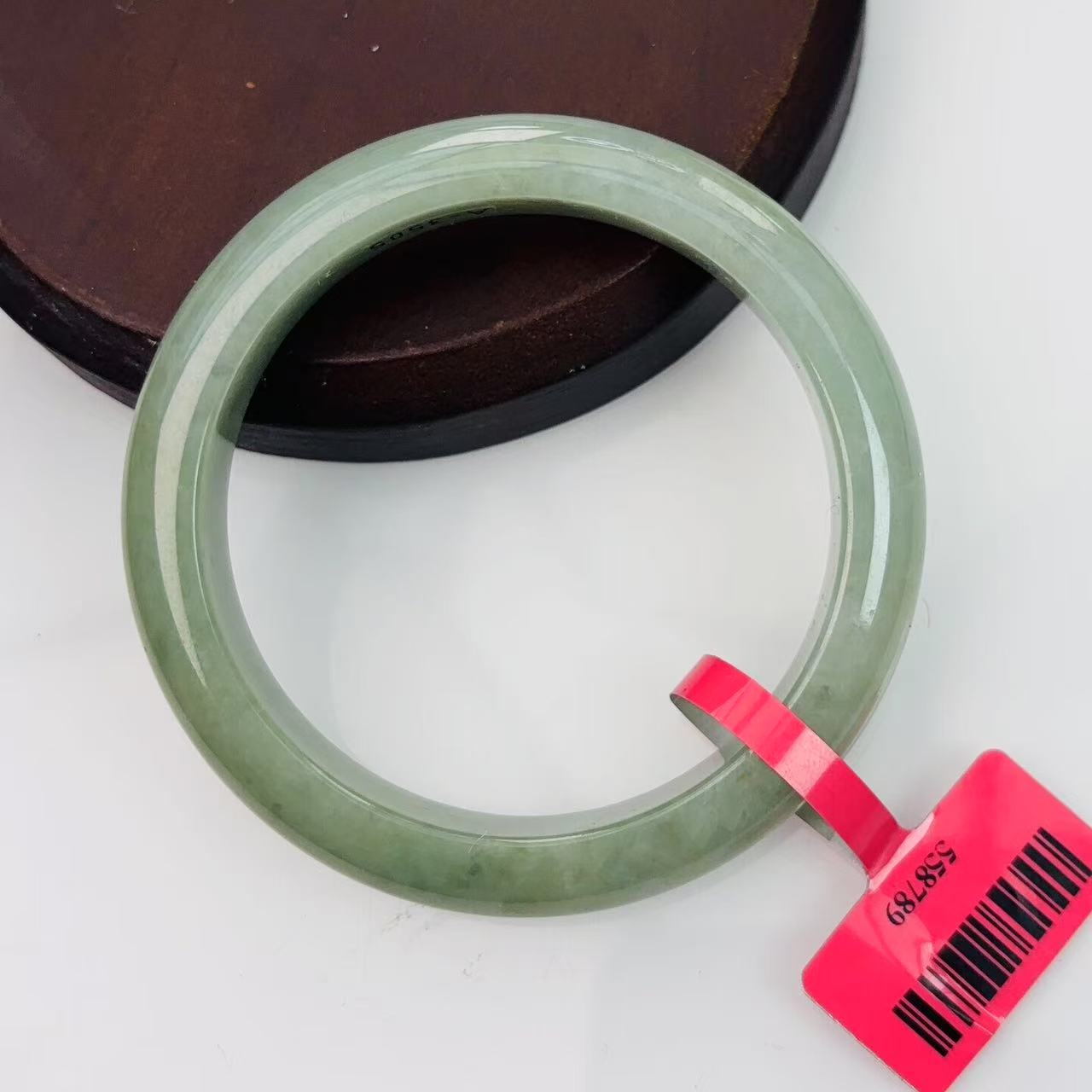  【秋姐翡翠】天然A货翡翠手镯59.3圈&W1-49