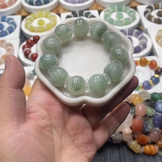 石英质玉（非洲翠）合金个性简约大方时尚