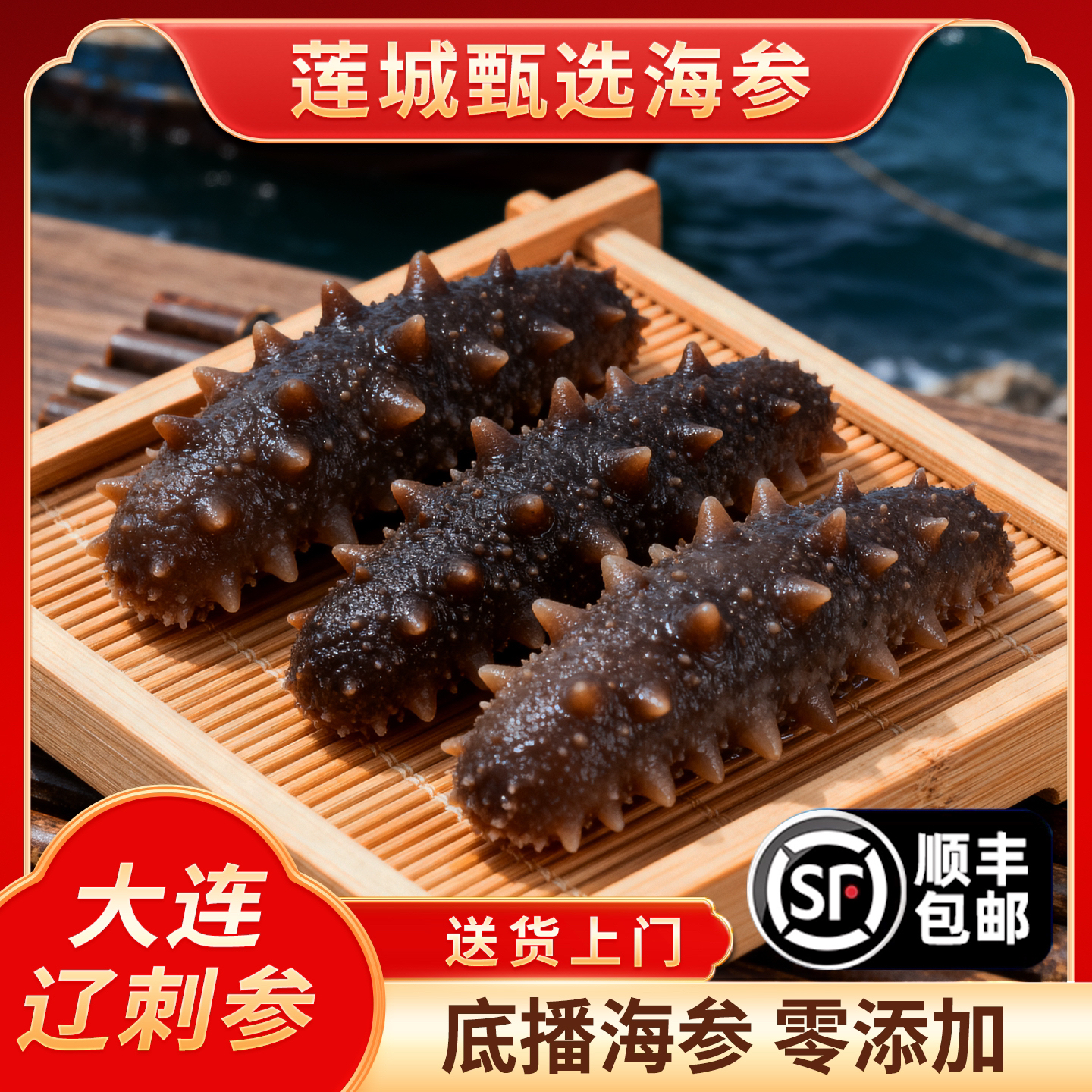 【莲城甄选】大连北纬39度即食底播海参独立包装5斤装（赠5根小)