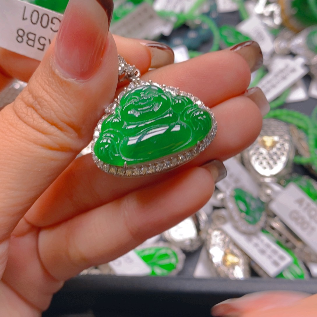 翡翠颈饰银S925镶嵌8888888888