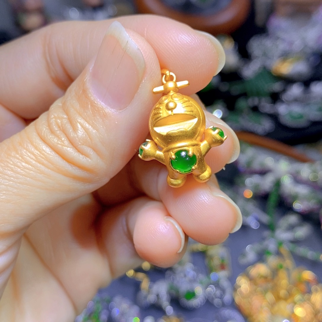 翡翠颈饰银S925镶嵌天然翡翠