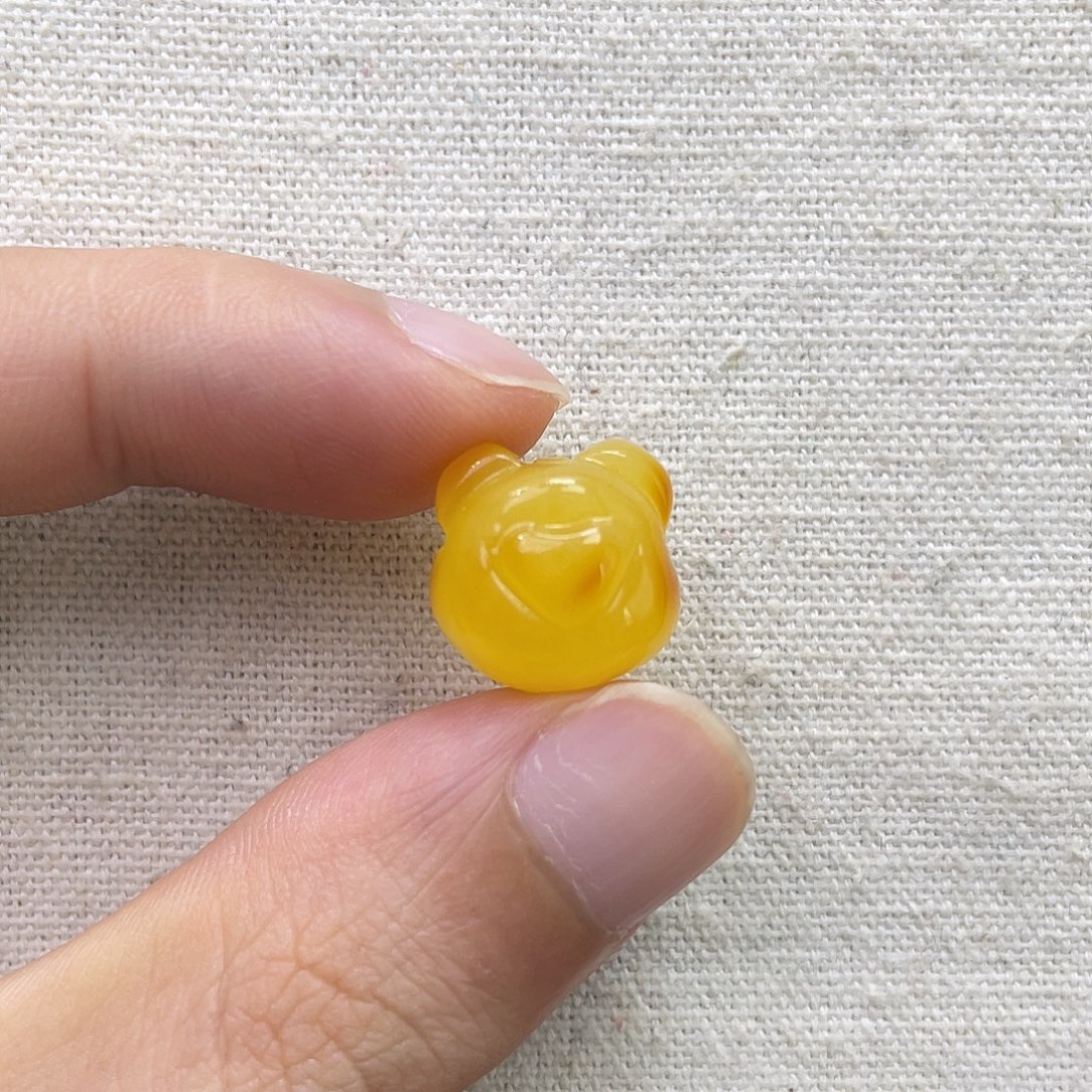 琥珀未镶嵌珠宝奇石熊头