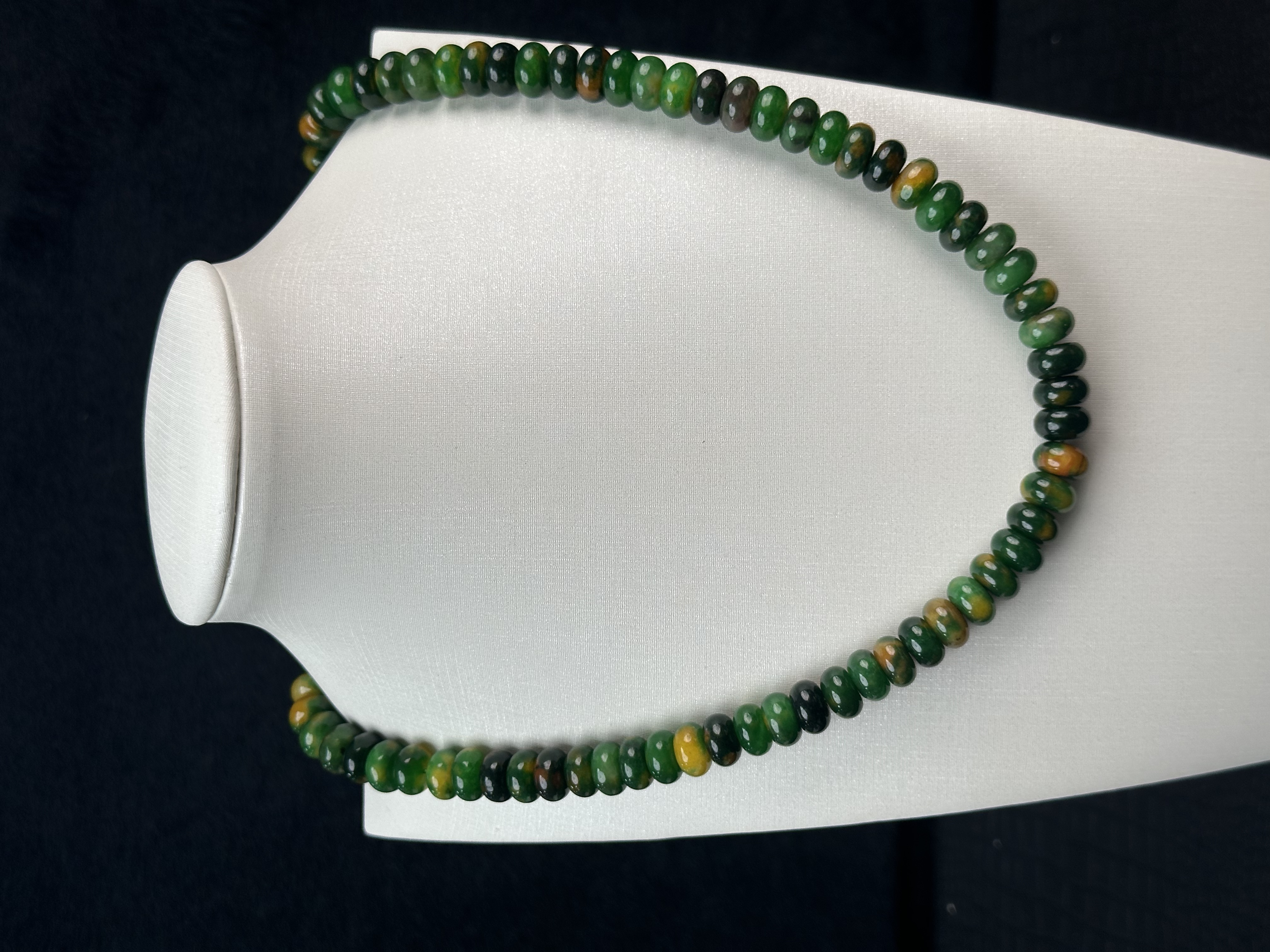 A135孔雀绿舒10m算盘珠项链时尚百搭女款