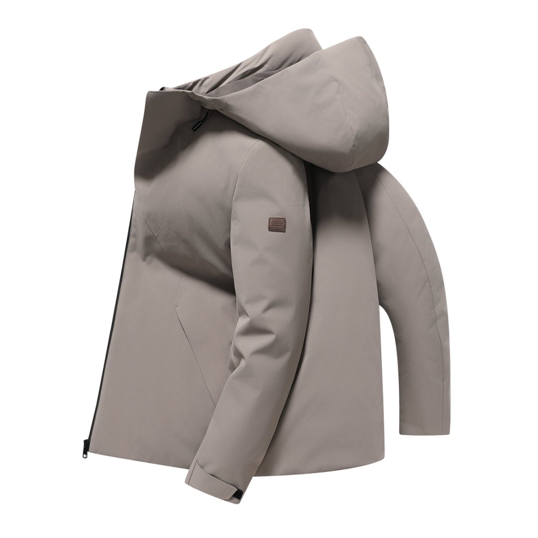 TFK冬季新款连帽男士羽绒服90鸭绒高级简约压胶外套 8279