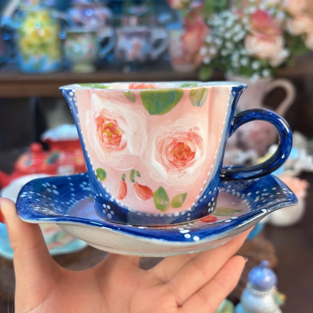 景德镇手绘高温釉下彩陶瓷茶具