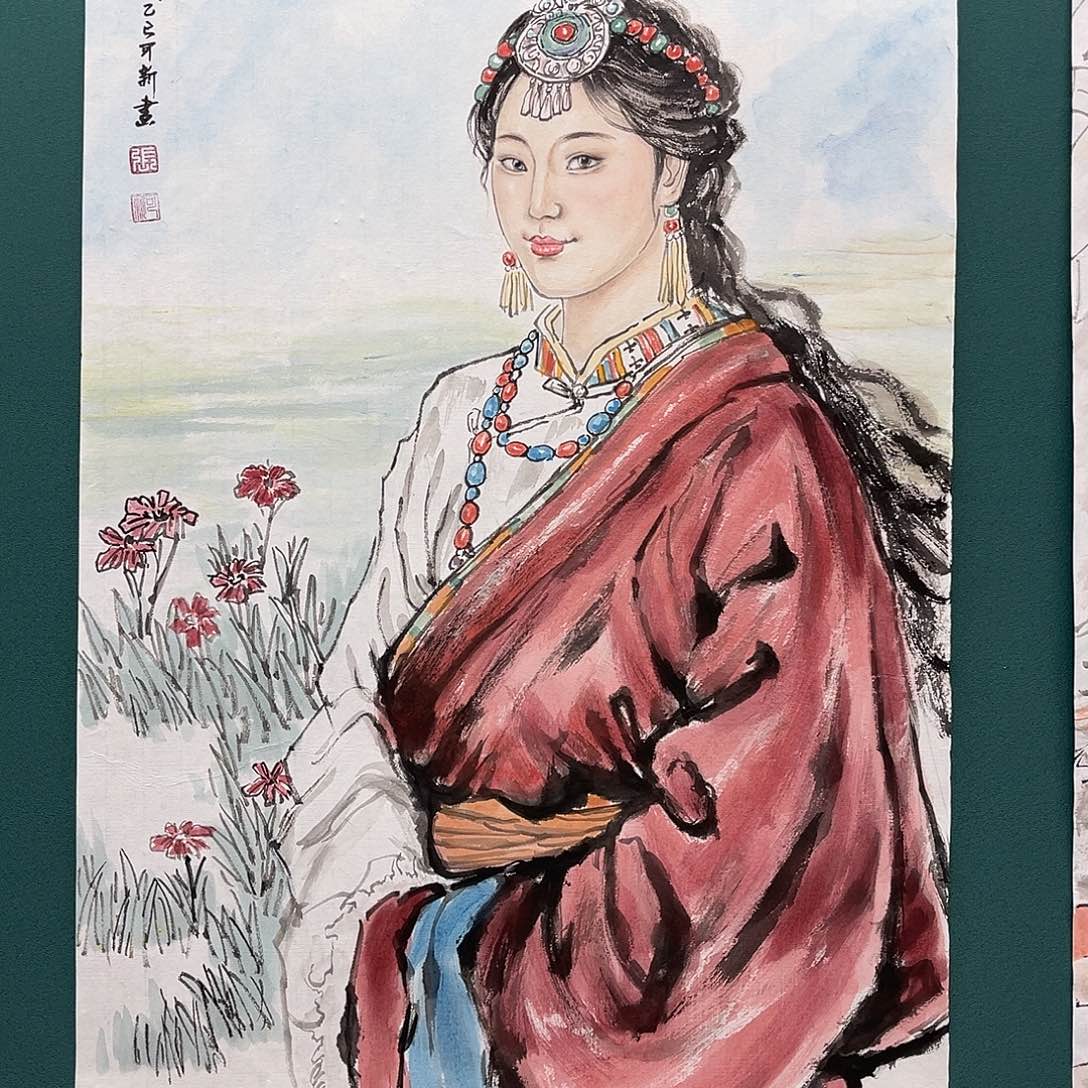 国画艺术家真人手绘