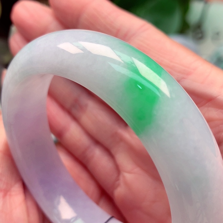 周***周翡翠未镶嵌手镯天然翡翠手镯