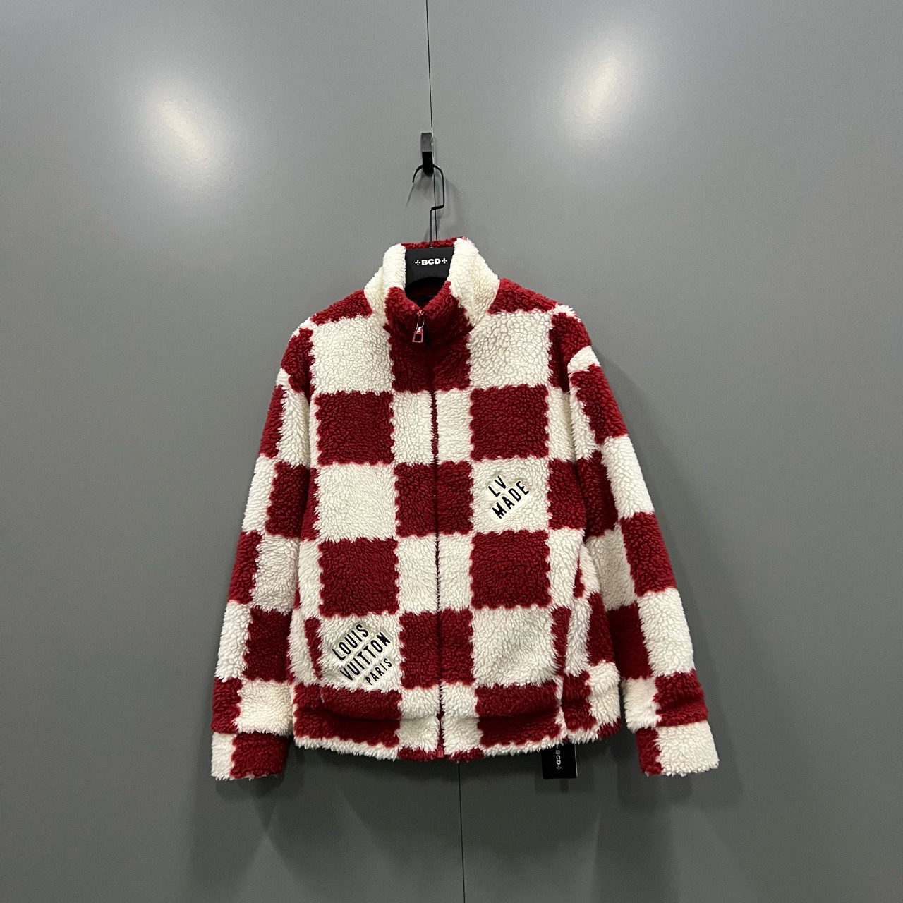 95新 LouisVuitton/路易威登 （jp）216 棋盘格刺绣泰迪夹克 M码