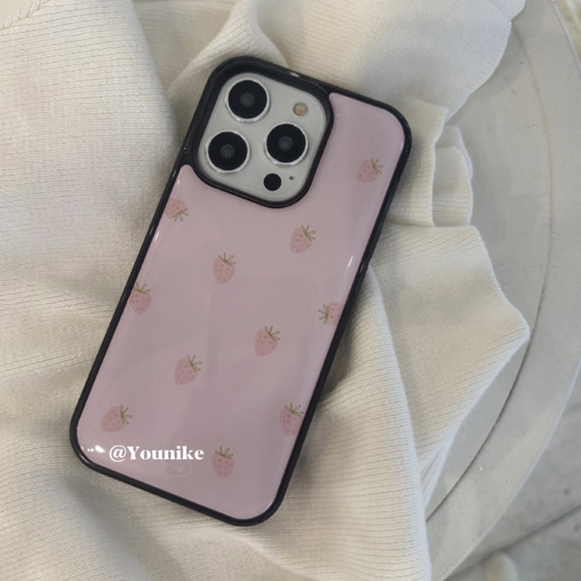 【壳乐专属】滴胶简约ins简画草莓适用苹果16pro女iphone15手机壳