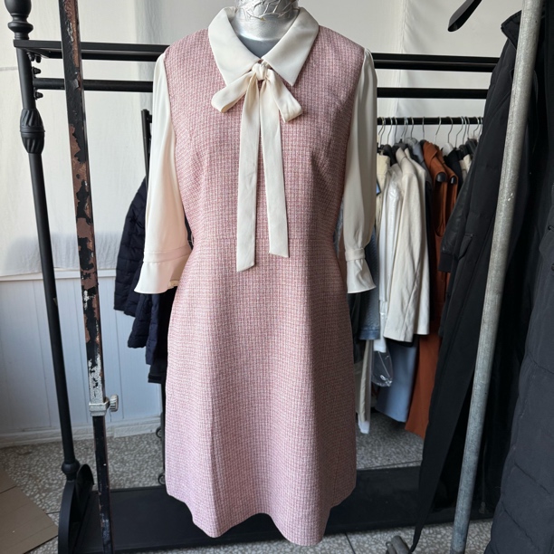 韩系通勤蝴蝶结衬衫连衣裙气质显瘦百搭时尚中长裙春季新款