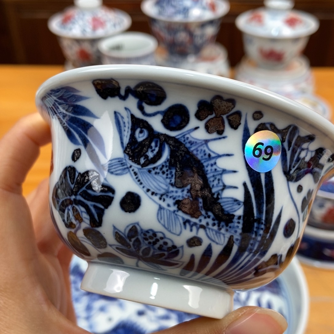 手绘现代茶具非古董