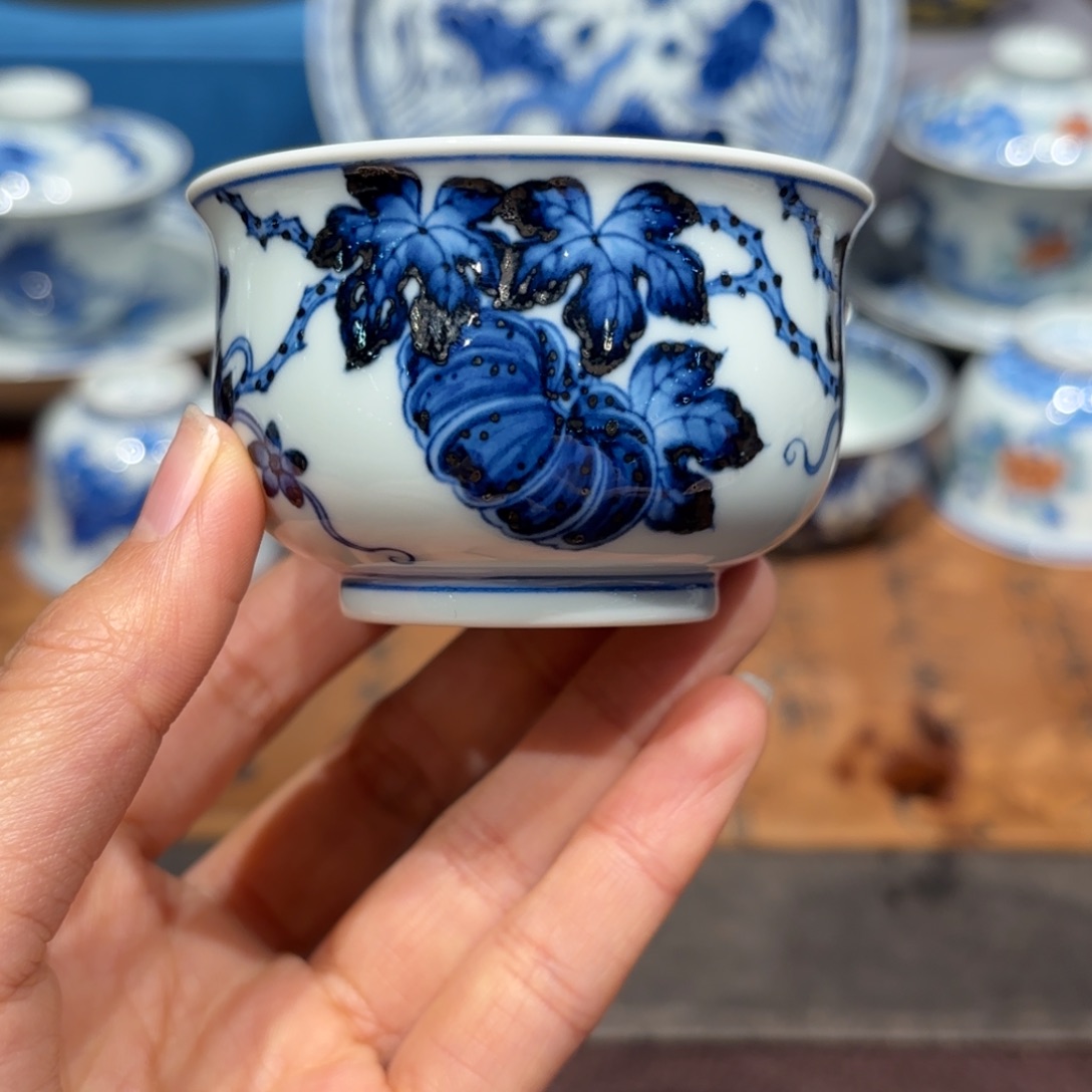 瓷片手工手绘陶瓷茶具
