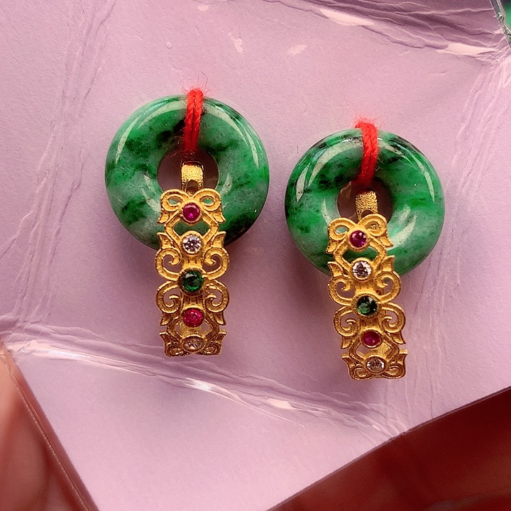 翡翠颈饰银S925镶嵌翡翠