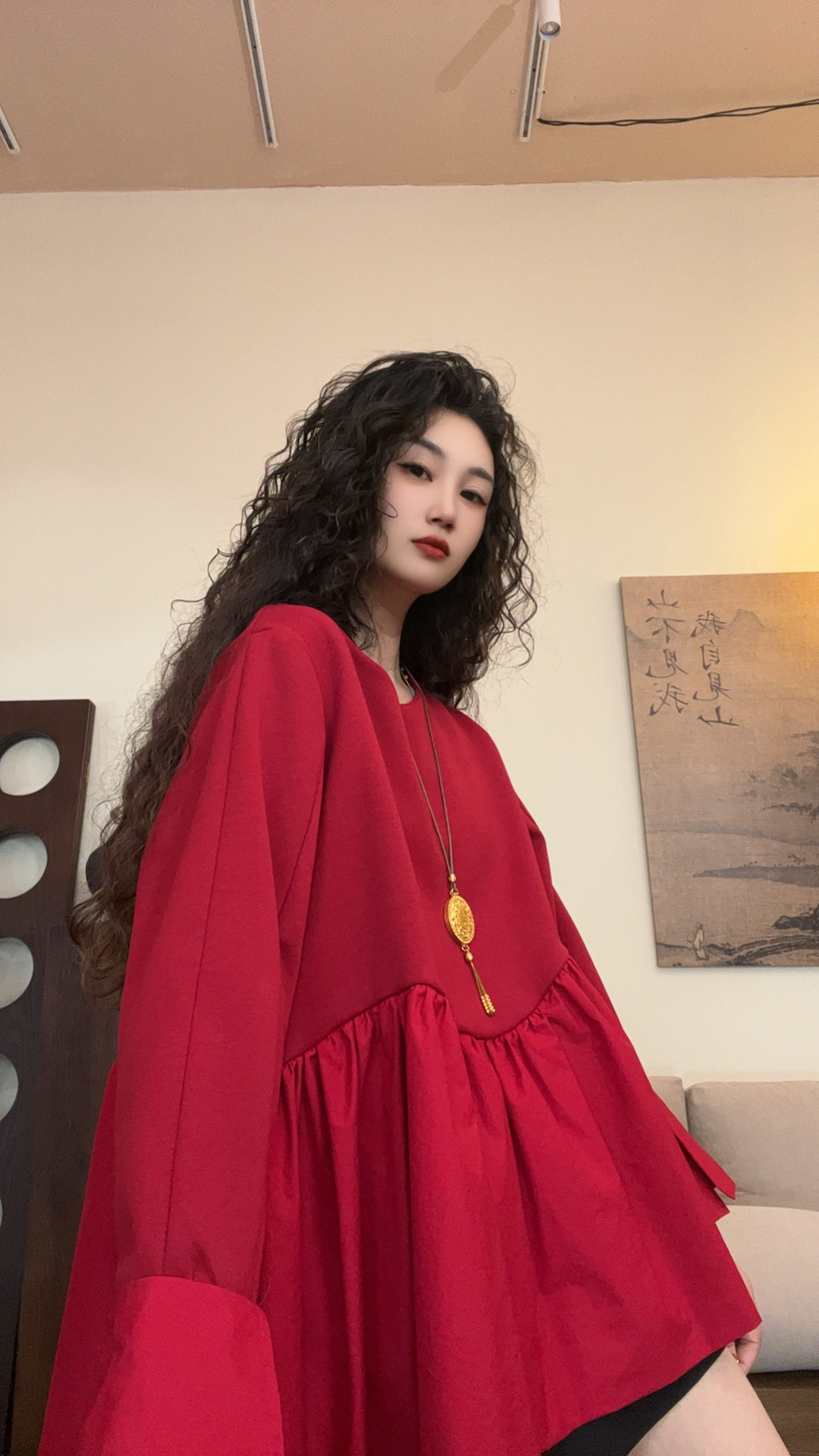 museguhui/木色古汇825115#拼接百搭休闲秋季设计感上衣
