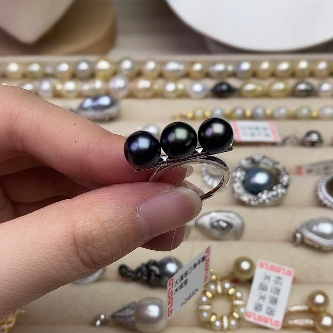 海水珍珠戒指银S925镶嵌